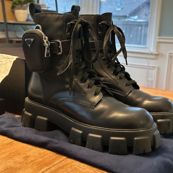 Prada Monolith Brushed leather and nylon boots - Picture 6 of 8